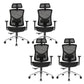 Modern Slide Office Chair Removable Arms Adjustable Seat Height Desk Chair Black 4 Piece Set Clearhalo 'furn' 'furn_office_chair' 'Furniture' 'Office Chairs' 'Office Furniture' 'office_chair' 7189646