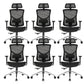Modern Slide Office Chair Removable Arms Adjustable Seat Height Desk Chair Black 6 Piece Set Clearhalo 'furn' 'furn_office_chair' 'Furniture' 'Office Chairs' 'Office Furniture' 'office_chair' 7189648