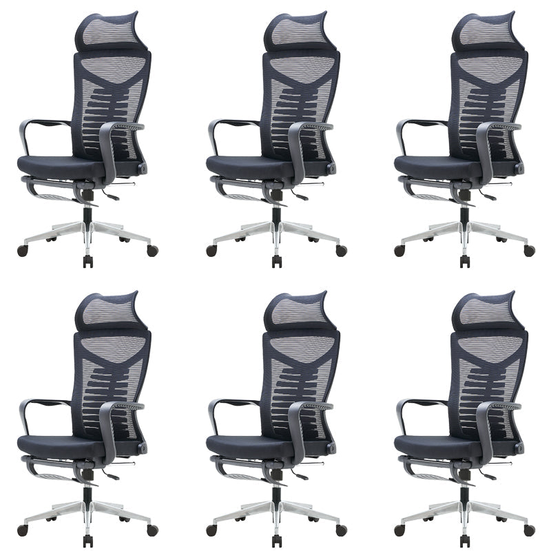 Modern Fixed Arms Office Chair Tilt Mechanism No Distressing Desk Chair 6 Piece Set Aluminum Clearhalo 'furn' 'furn_office_chair' 'Furniture' 'Office Chairs' 'Office Furniture' 'office_chair' 7189666