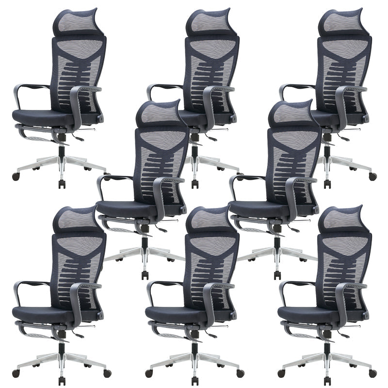 Modern Fixed Arms Office Chair Tilt Mechanism No Distressing Desk Chair 8 Piece Set Aluminum Clearhalo 'furn' 'furn_office_chair' 'Furniture' 'Office Chairs' 'Office Furniture' 'office_chair' 7189668