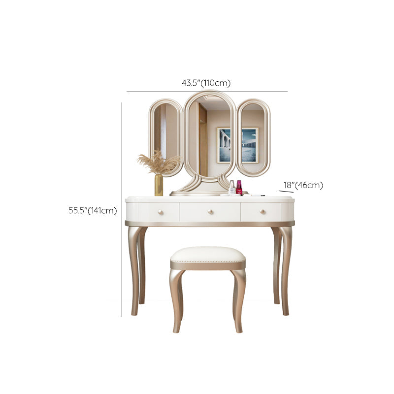 Victorian Storage Makeup Vanity Desano da letto da letto Schibini da tavolo con 3 cassetti