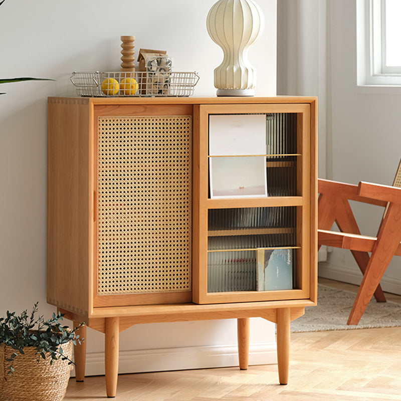 Closed Back Bookshelf Solid Wood Contemporary Bookcase with Doors 32.7"L x 14.6"W x 37.8"H Clearhalo 'Bookcases' 'furn' 'furn_bookcases' 'Furniture' 'Office Furniture' 7189910