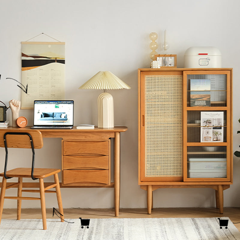 Closed Back Bookshelf Solid Wood Contemporary Bookcase with Doors Clearhalo 'Bookcases' 'furn' 'furn_bookcases' 'Furniture' 'Office Furniture' 7189913