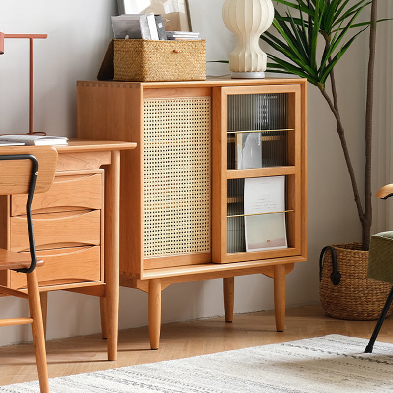 Closed Back Bookshelf Solid Wood Contemporary Bookcase with Doors Clearhalo 'Bookcases' 'furn' 'furn_bookcases' 'Furniture' 'Office Furniture' 7189922