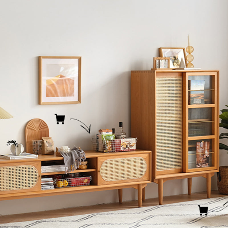 Closed Back Bookshelf Solid Wood Contemporary Bookcase with Doors Clearhalo 'Bookcases' 'furn' 'furn_bookcases' 'Furniture' 'Office Furniture' 7189925