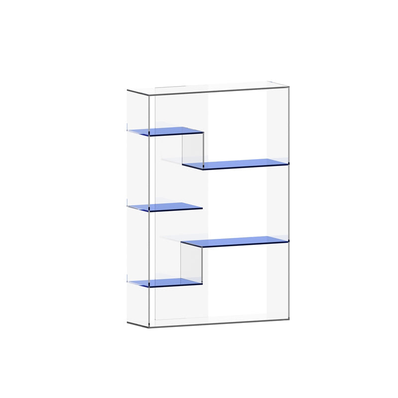現代的なオープンバック垂直本棚幾何学的アクリル本棚