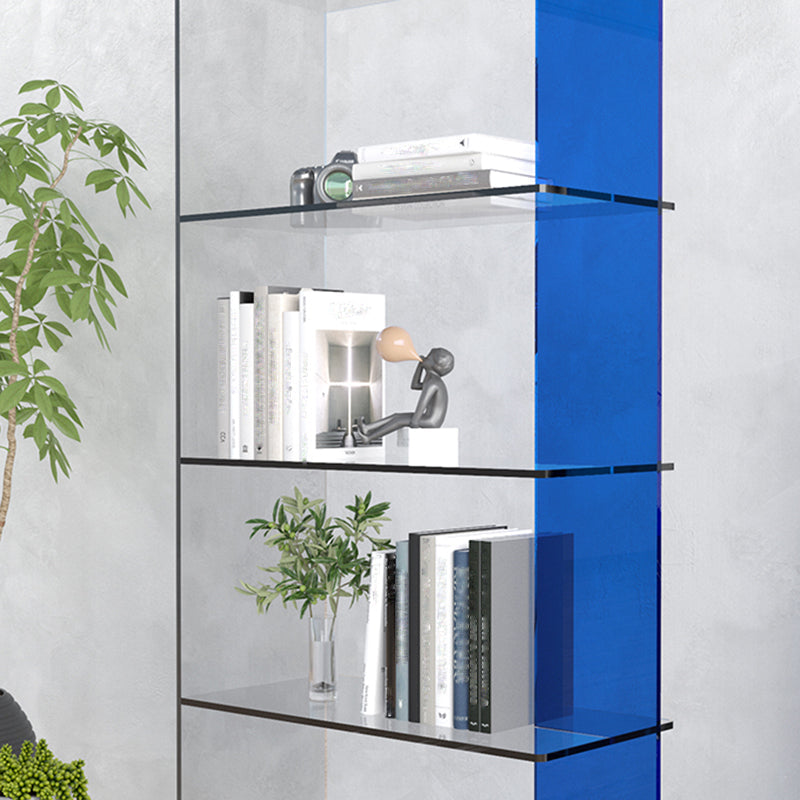 現代的なオープンバック垂直本棚幾何学的アクリル本棚