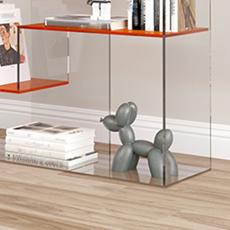 現代的なオープンバック垂直本棚幾何学的アクリル本棚