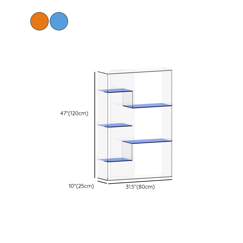 現代的なオープンバック垂直本棚幾何学的アクリル本棚