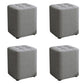 Modern Pouf Ottoman Cotton Upholstered Tufted Solid Color Square Ottoman Gray 4 Piece Set Clearhalo 'furn' 'furn_ottomans_poufs' 'Furniture' 'Living Room Furniture' 'Ottomans & Poufs' 'ottomans_poufs' 7191194