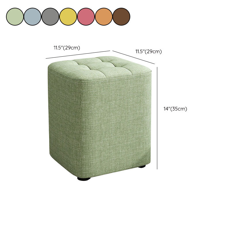 Modern Pouf Ottoman Cotton Upholstered Tufted Solid Color Square Ottoman Clearhalo 'furn' 'furn_ottomans_poufs' 'Furniture' 'Living Room Furniture' 'Ottomans & Poufs' 'ottomans_poufs' 7191204