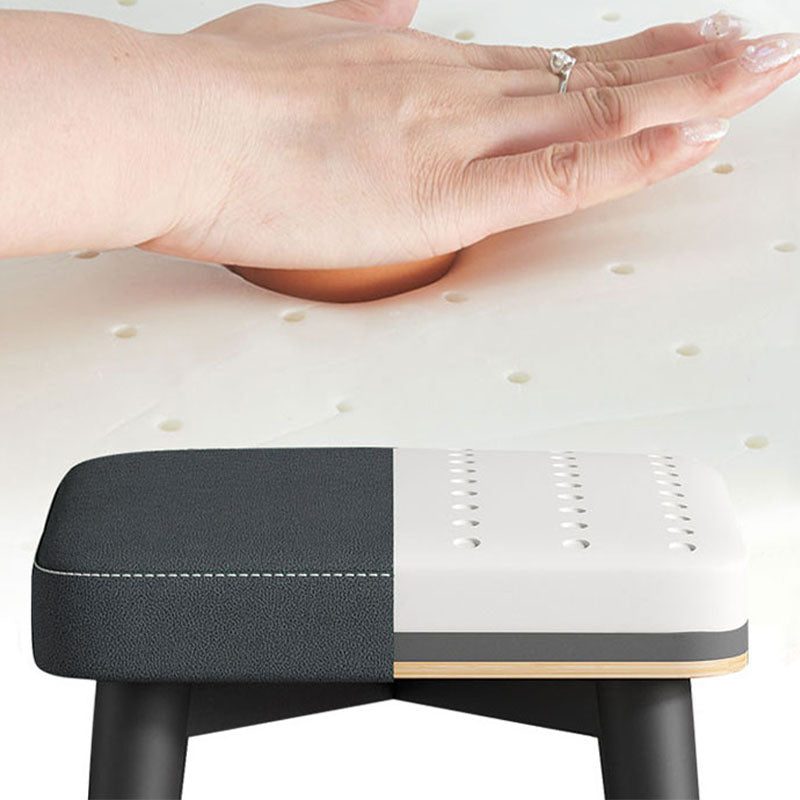 Glam otomano de cuero de cuero sólido otomano cuadrado con patas de metal