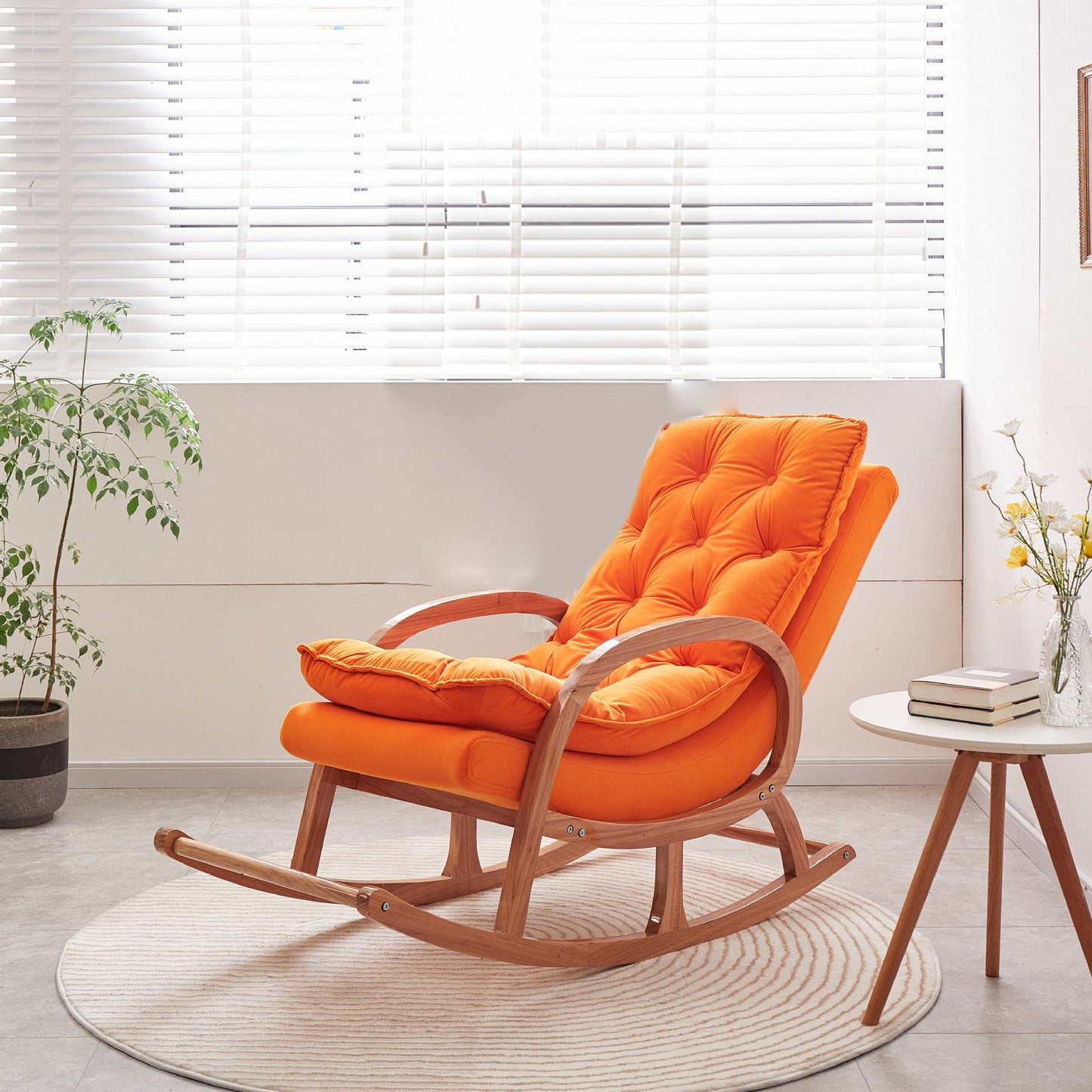 Moderne stijl houten schommelstoel lounge vrije tijd chaise stoel voor binnen