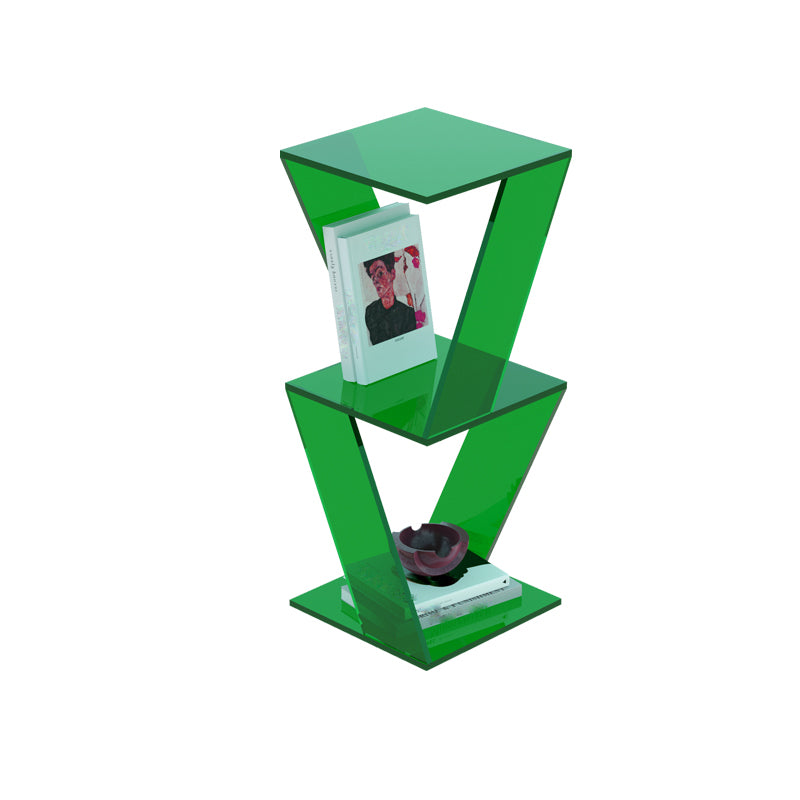 Contemporary Closed Back Vertical Bookshelf Acrylic Bookcase for Home Office Green 2 Clearhalo 'Bookcases' 'furn' 'furn_bookcases' 'Furniture' 'Office Furniture' 7191339