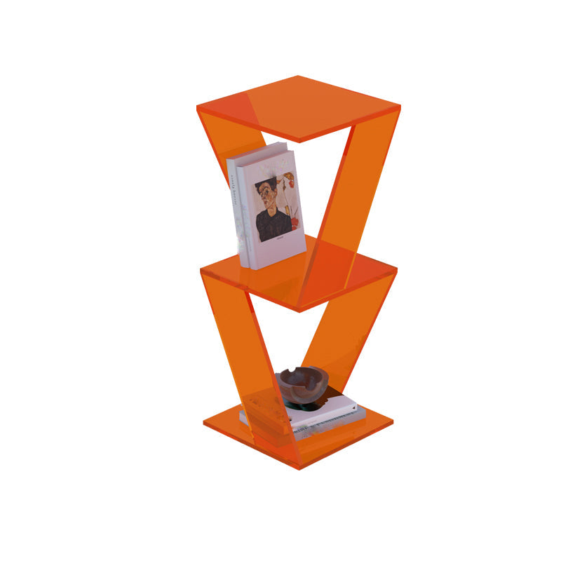 Contemporary Closed Back Vertical Bookshelf Acrylic Bookcase for Home Office Orange 2 Clearhalo 'Bookcases' 'furn' 'furn_bookcases' 'Furniture' 'Office Furniture' 7191340