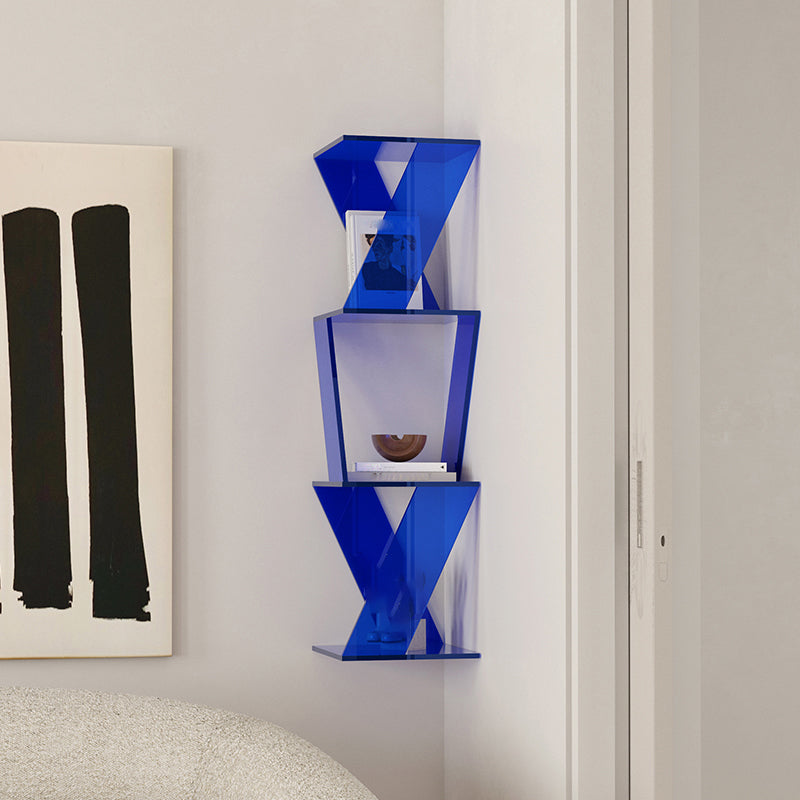 Contemporary Closed Back Vertical Bookshelf Acrylic Bookcase for Home Office Blue 3 Clearhalo 'Bookcases' 'furn' 'furn_bookcases' 'Furniture' 'Office Furniture' 7191343