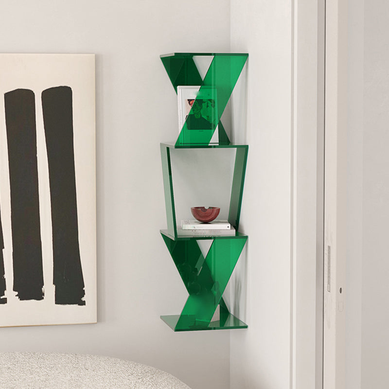 Contemporary Closed Back Vertical Bookshelf Acrylic Bookcase for Home Office Green 3 Clearhalo 'Bookcases' 'furn' 'furn_bookcases' 'Furniture' 'Office Furniture' 7191344