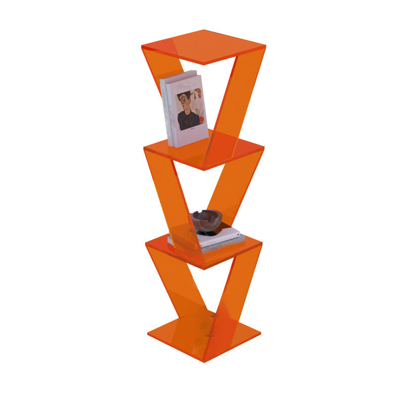 Contemporary Closed Back Vertical Bookshelf Acrylic Bookcase for Home Office Orange 3 Clearhalo 'Bookcases' 'furn' 'furn_bookcases' 'Furniture' 'Office Furniture' 7191346