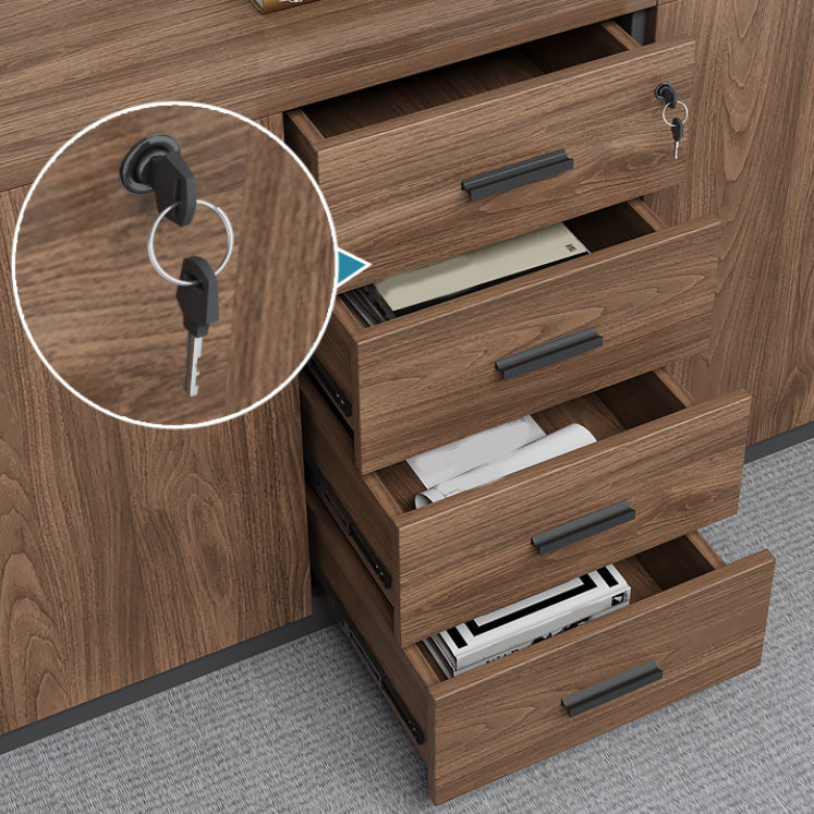 Archivo de madera de archivo de oficinas de estilo moderno con puertas