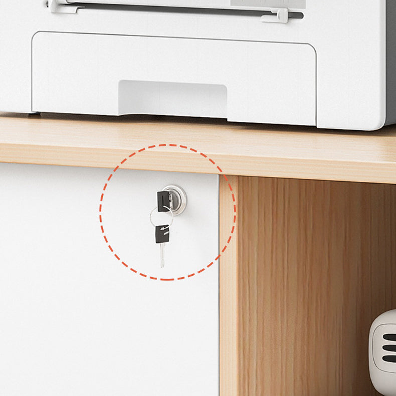 Archivo moderno de archivos laterales Bloqueo de madera Archivo de almacenamiento con ruedas