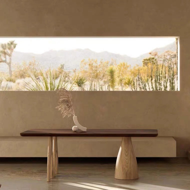 Conférence de bureau de forme rectangulaire Tableau de conférence 3 jambes en marron brun