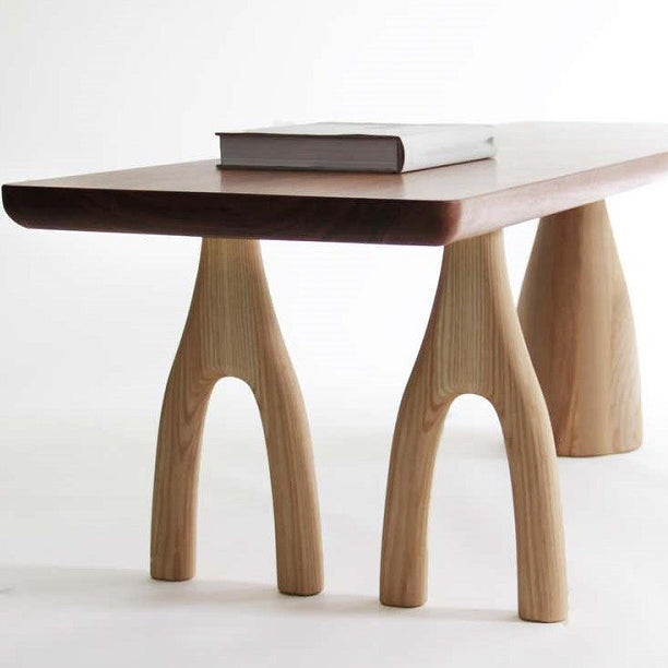 Conférence de bureau de forme rectangulaire Tableau de conférence 3 jambes en marron brun