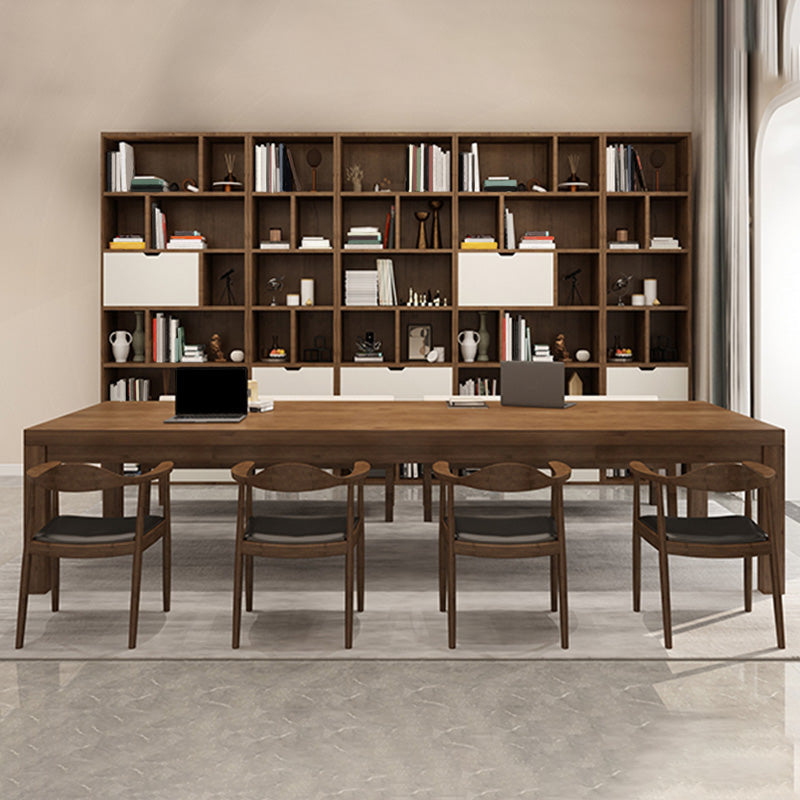 Modern Solid Wood Rectangular Writing Desk Parsons Base 29.53" Tall Office Desk Clearhalo 'furn' 'furn_office_desk' 'Furniture' 'Office Desks' 'Office Furniture' 'office_desk' 7192935