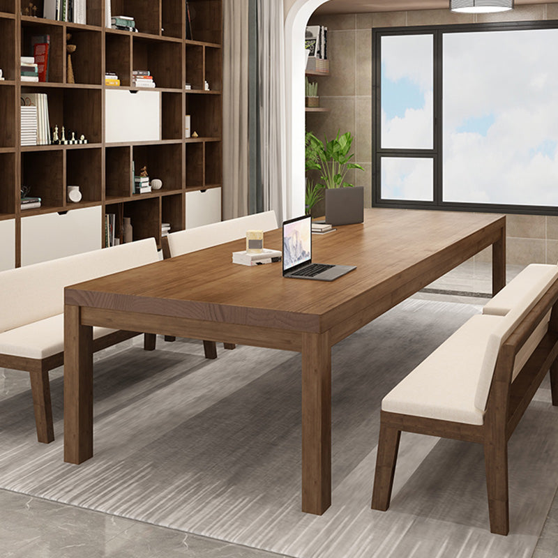 Modern Solid Wood Rectangular Writing Desk Parsons Base 29.53" Tall Office Desk Clearhalo 'furn' 'furn_office_desk' 'Furniture' 'Office Desks' 'Office Furniture' 'office_desk' 7192937