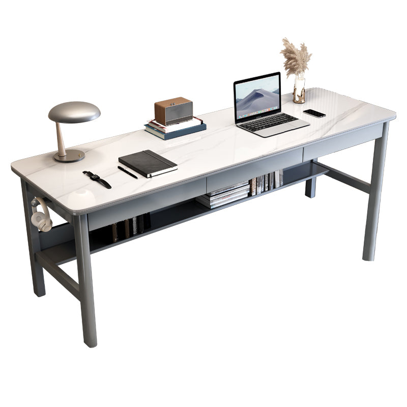 Rectangular Shaped Stone Office Desk 4 Legs Writing Desk for Home Grey Clearhalo 'furn' 'furn_office_desk' 'Furniture' 'Office Desks' 'Office Furniture' 'office_desk' 7192986