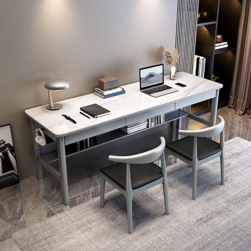 Rectangular Shaped Stone Office Desk 4 Legs Writing Desk for Home Clearhalo 'furn' 'furn_office_desk' 'Furniture' 'Office Desks' 'Office Furniture' 'office_desk' 7192987