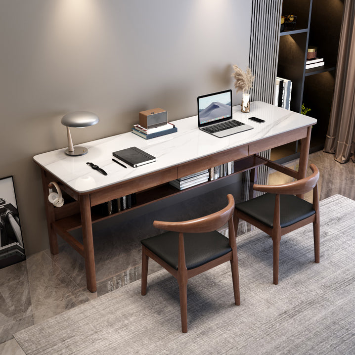 Rectangular Shaped Stone Office Desk 4 Legs Writing Desk for Home Clearhalo 'furn' 'furn_office_desk' 'Furniture' 'Office Desks' 'Office Furniture' 'office_desk' 7192989