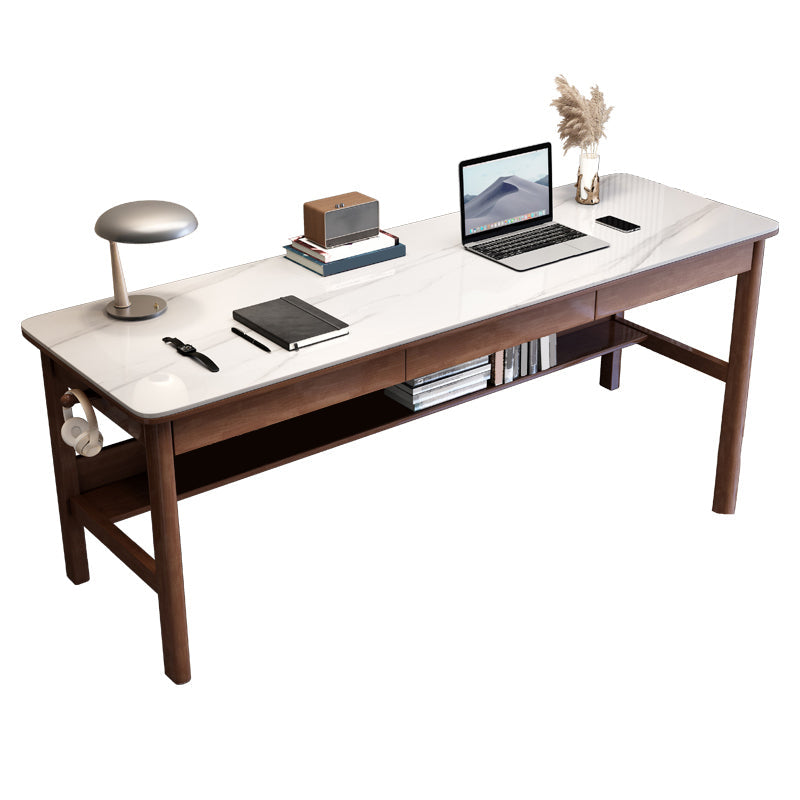 Rectangular Shaped Stone Office Desk 4 Legs Writing Desk for Home Clearhalo 'furn' 'furn_office_desk' 'Furniture' 'Office Desks' 'Office Furniture' 'office_desk' 7192992