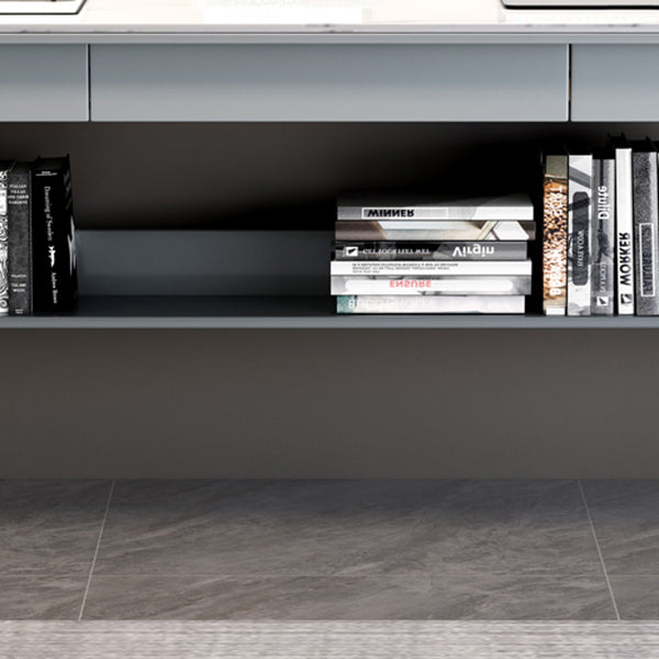 Rectangular Shaped Stone Office Desk 4 Legs Writing Desk for Home Clearhalo 'furn' 'furn_office_desk' 'Furniture' 'Office Desks' 'Office Furniture' 'office_desk' 7192995