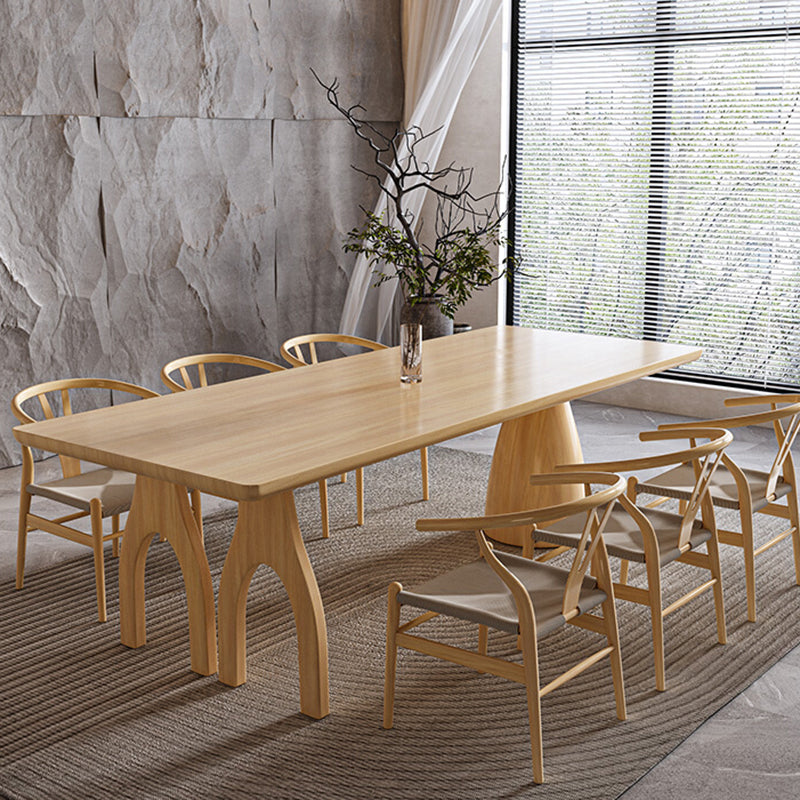 Rectangular Shaped Office Conference Table Wooden Writing Desk in Natural Clearhalo 'furn' 'furn_office_desk' 'Furniture' 'Office Desks' 'Office Furniture' 'office_desk' 7192999