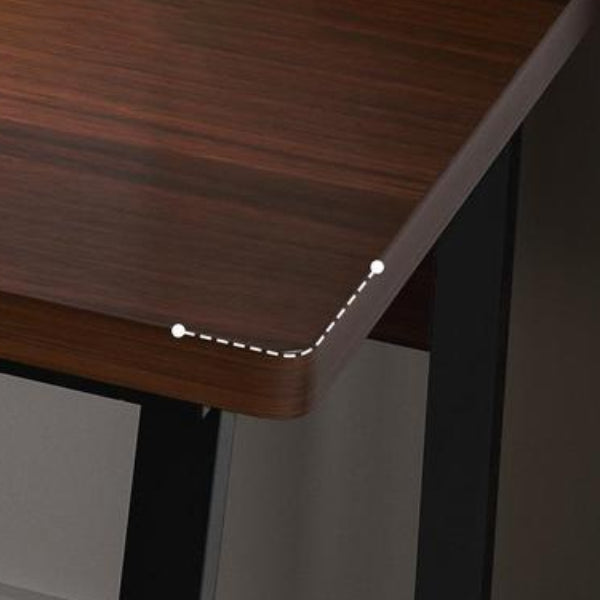 Antieke afwerking Office Desk rechthoekige computerbureau met metalen benen