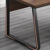 Antieke afwerking Office Desk rechthoekige computerbureau met metalen benen