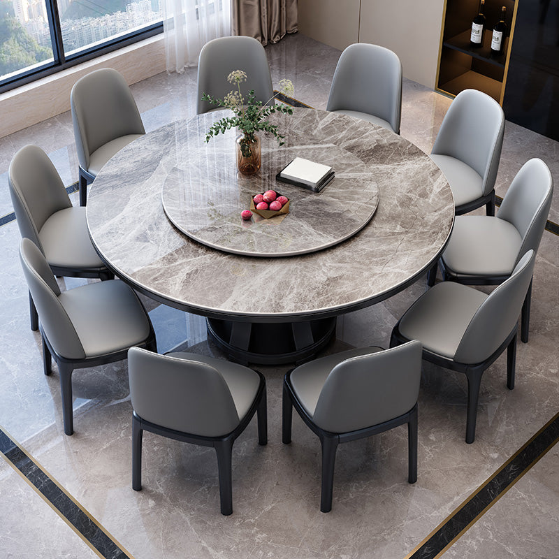 Sintered Stone Dining Table Round Wooden Base Dinner Table for Dining Room Clearhalo 'Dining Tables & Seating' 'Dining Tables' 'dining_table' 'furn' 'furn_dining_table' 'Furniture' 'Kitchen & Dining Furniture' 7193173