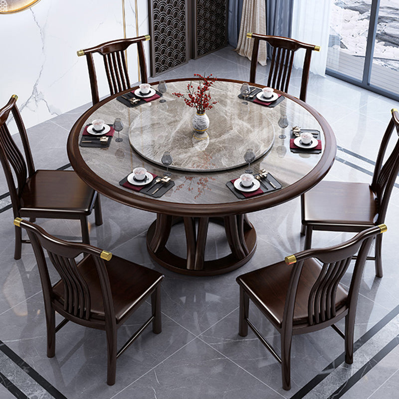 Traditional Round Dining Table for Home Brown Solid Wood Dinette Table Clearhalo 'Dining Tables & Seating' 'Dining Tables' 'dining_table' 'furn' 'furn_dining_table' 'Furniture' 'Kitchen & Dining Furniture' 7193202