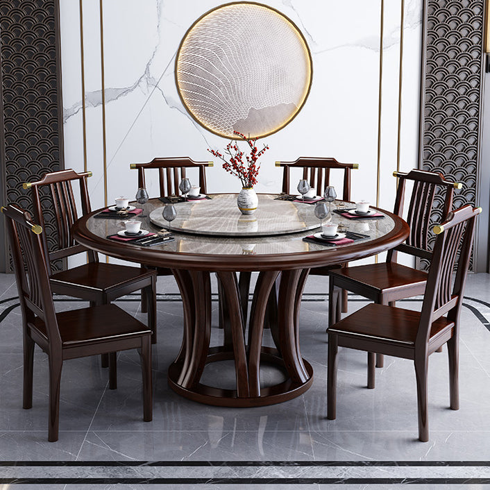 Traditional Round Dining Table for Home Brown Solid Wood Dinette Table Clearhalo 'Dining Tables & Seating' 'Dining Tables' 'dining_table' 'furn' 'furn_dining_table' 'Furniture' 'Kitchen & Dining Furniture' 7193204