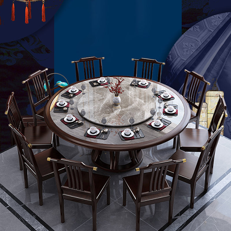 Traditional Round Dining Table for Home Brown Solid Wood Dinette Table Clearhalo 'Dining Tables & Seating' 'Dining Tables' 'dining_table' 'furn' 'furn_dining_table' 'Furniture' 'Kitchen & Dining Furniture' 7193211