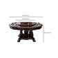 Glossy Brown Wood Dinette Table with Pedestal Traditional Round Dining Table
