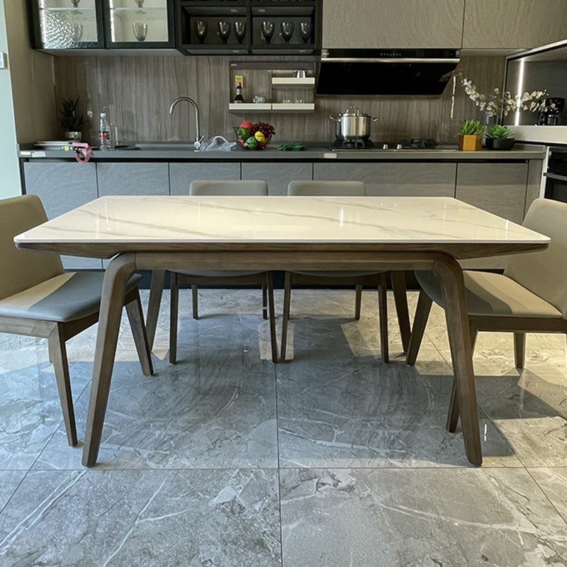 Ash Wood Frame Dinette Table Modern Rectangle Dining Table for Home Clearhalo 'Dining Tables & Seating' 'Dining Tables' 'dining_table' 'furn' 'furn_dining_table' 'Furniture' 'Kitchen & Dining Furniture' 7193235