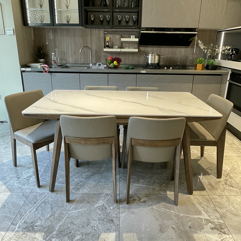 Ash Wood Frame Dinette Table Modern Rectangle Dining Table for Home Clearhalo 'Dining Tables & Seating' 'Dining Tables' 'dining_table' 'furn' 'furn_dining_table' 'Furniture' 'Kitchen & Dining Furniture' 7193237