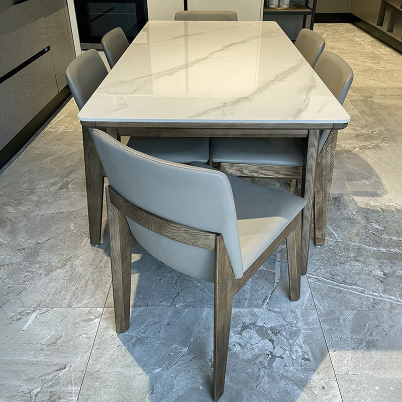 Ash Wood Frame Dinette Table Modern Rectangle Dining Table for Home Clearhalo 'Dining Tables & Seating' 'Dining Tables' 'dining_table' 'furn' 'furn_dining_table' 'Furniture' 'Kitchen & Dining Furniture' 7193238