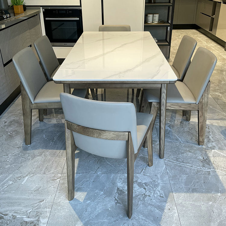 Ash Wood Frame Dinette Table Modern Rectangle Dining Table for Home Clearhalo 'Dining Tables & Seating' 'Dining Tables' 'dining_table' 'furn' 'furn_dining_table' 'Furniture' 'Kitchen & Dining Furniture' 7193245