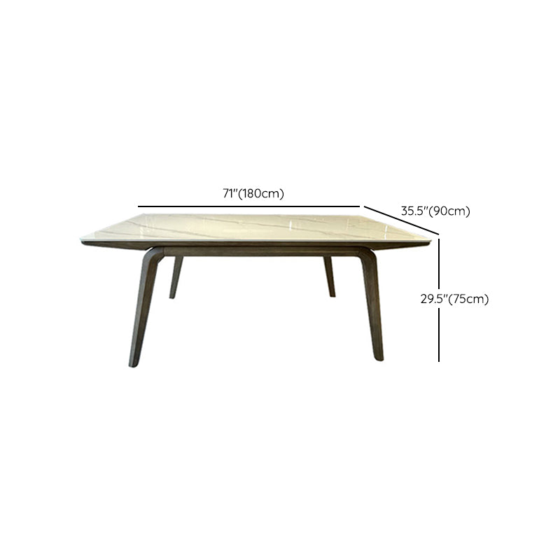 Ash Wood Frame Dinette Table Modern Rectangle Dining Table for Home Clearhalo 'Dining Tables & Seating' 'Dining Tables' 'dining_table' 'furn' 'furn_dining_table' 'Furniture' 'Kitchen & Dining Furniture' 7193249