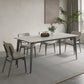 Stainless Steel Frame Dinette Table Stone Top Rectangle Dining Table Clearhalo 'Dining Tables & Seating' 'Dining Tables' 'dining_table' 'furn' 'furn_dining_table' 'Furniture' 'Kitchen & Dining Furniture' 7193251