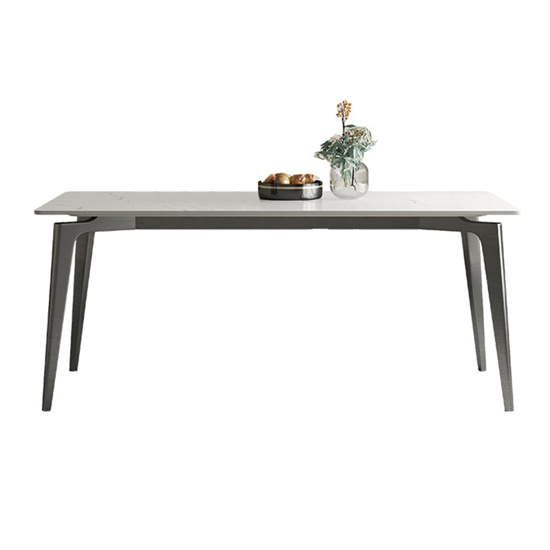 Stainless Steel Frame Dinette Table Stone Top Rectangle Dining Table Without Chairs Clearhalo 'Dining Tables & Seating' 'Dining Tables' 'dining_table' 'furn' 'furn_dining_table' 'Furniture' 'Kitchen & Dining Furniture' 7193255