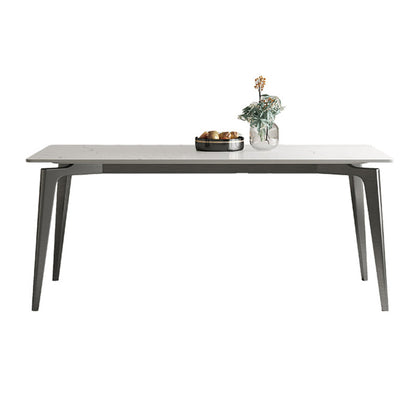 Stainless Steel Frame Dinette Table Stone Top Rectangle Dining Table Without Chairs Clearhalo 'Dining Tables & Seating' 'Dining Tables' 'dining_table' 'furn' 'furn_dining_table' 'Furniture' 'Kitchen & Dining Furniture' 7193255