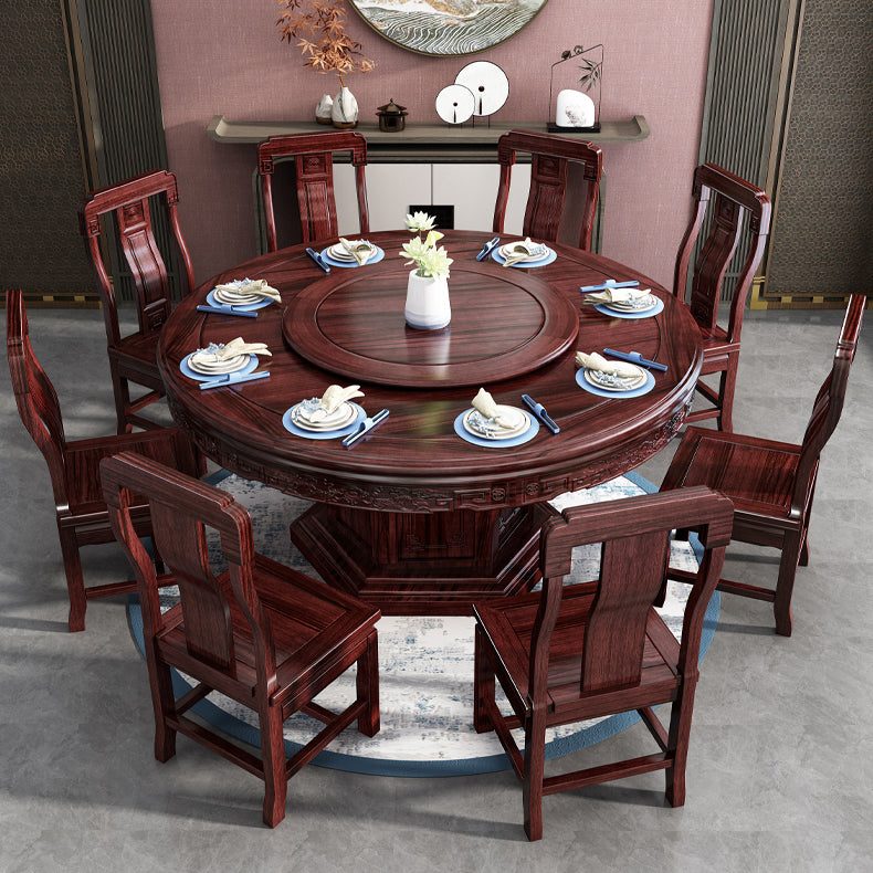 Solid Wood Dining Table Pedestal Round Dinner Table for Dining Room Clearhalo 'Dining Tables & Seating' 'Dining Tables' 'dining_table' 'furn' 'furn_dining_table' 'Furniture' 'Kitchen & Dining Furniture' 7193266